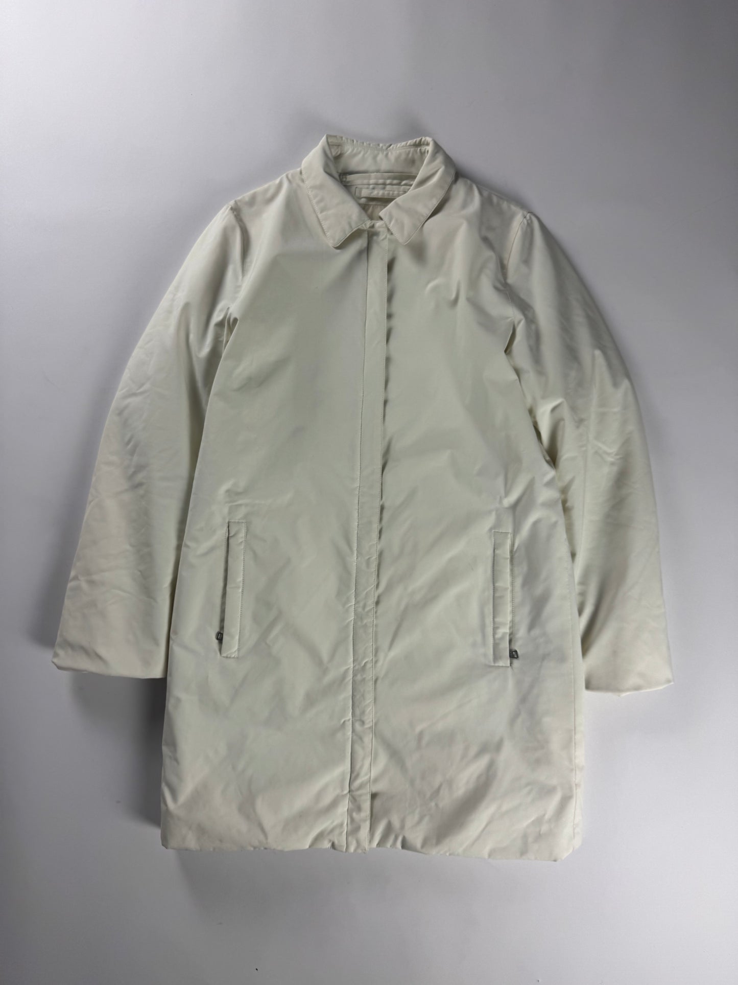 Prada White Nylon Wind Stopper Coat SS 2008 - S