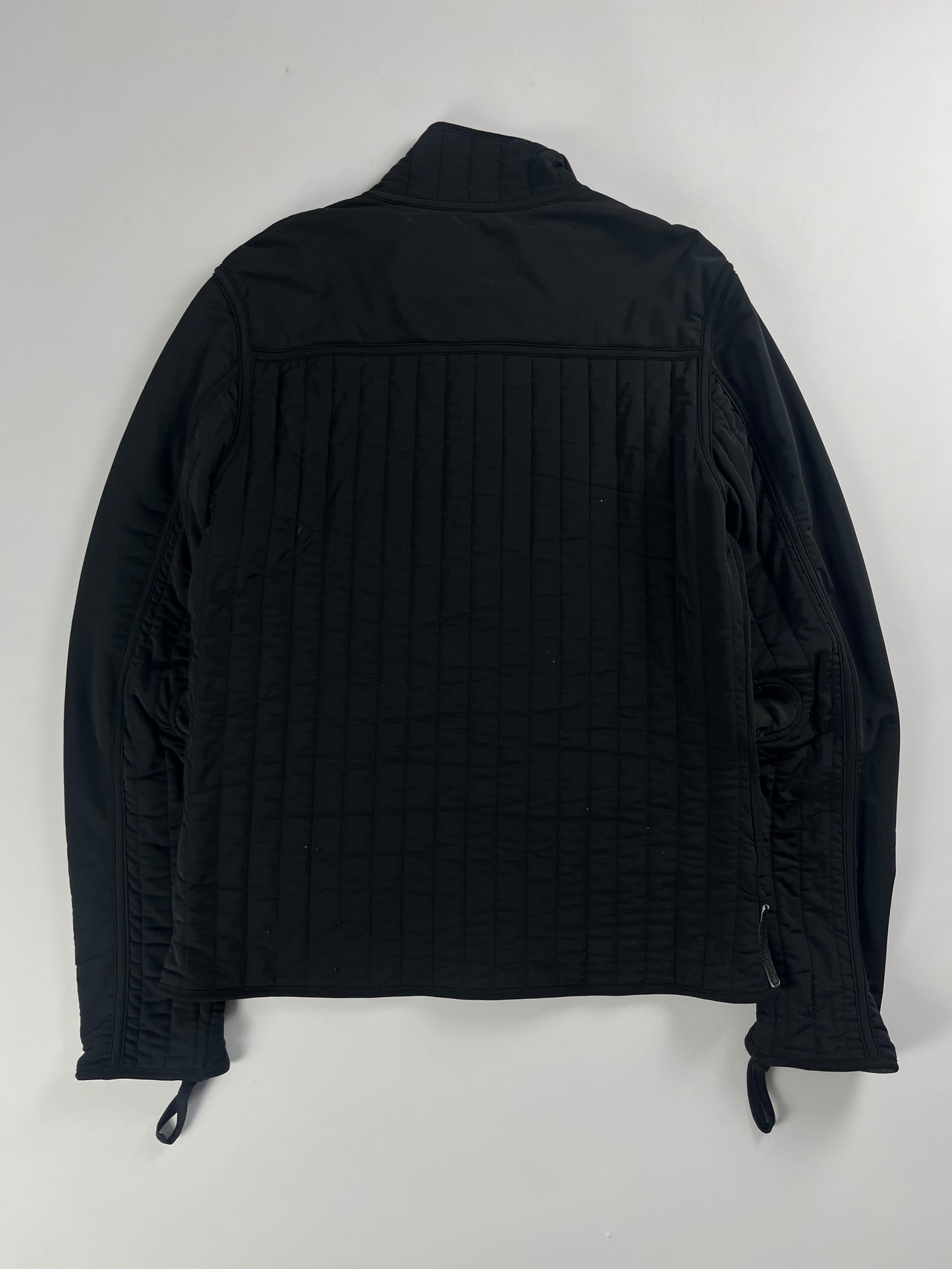 Prada Linea Rossa Black Straight Quilted Nylon Zipper Jacket FW 2001 - M