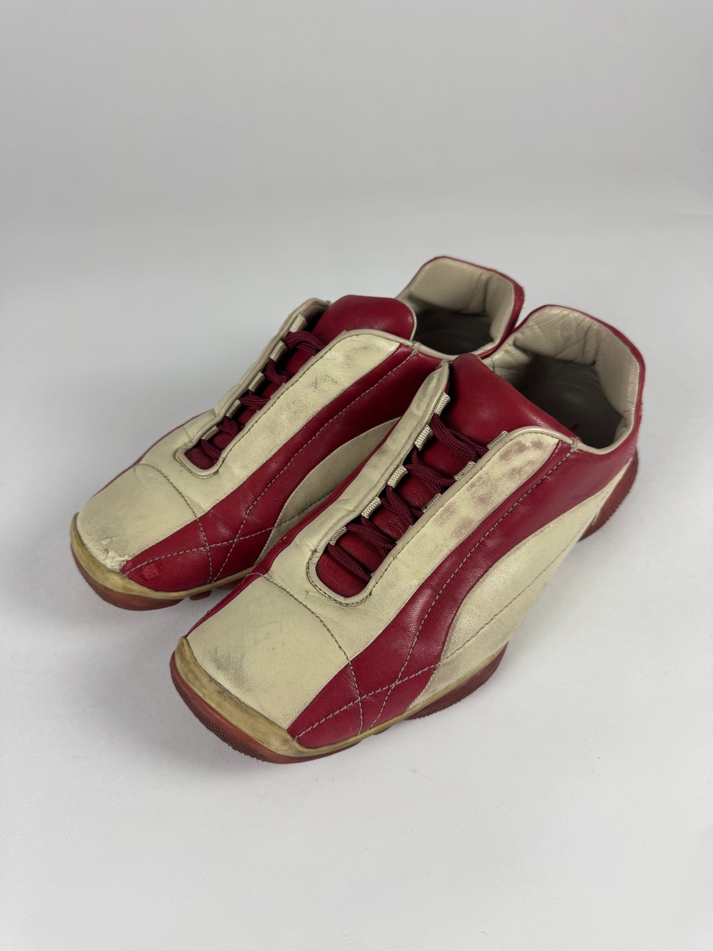 Prada Sport Red Cream Leather Shoes SS 2001 - 9 IT/44 EU