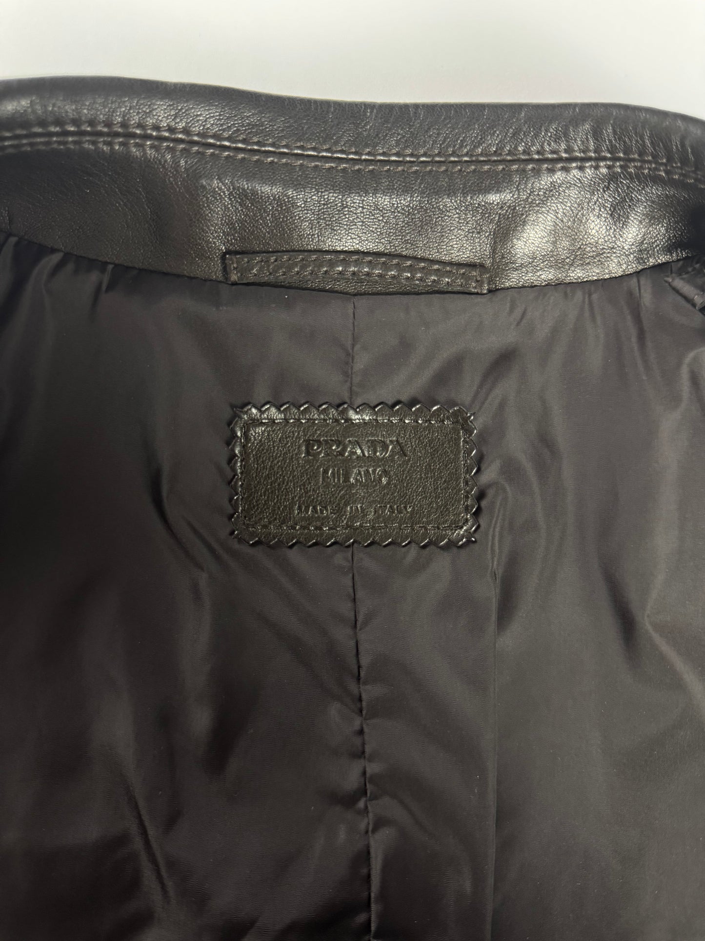 Prada Premium Double Zip Leather Formal Coat FW 2001 - M