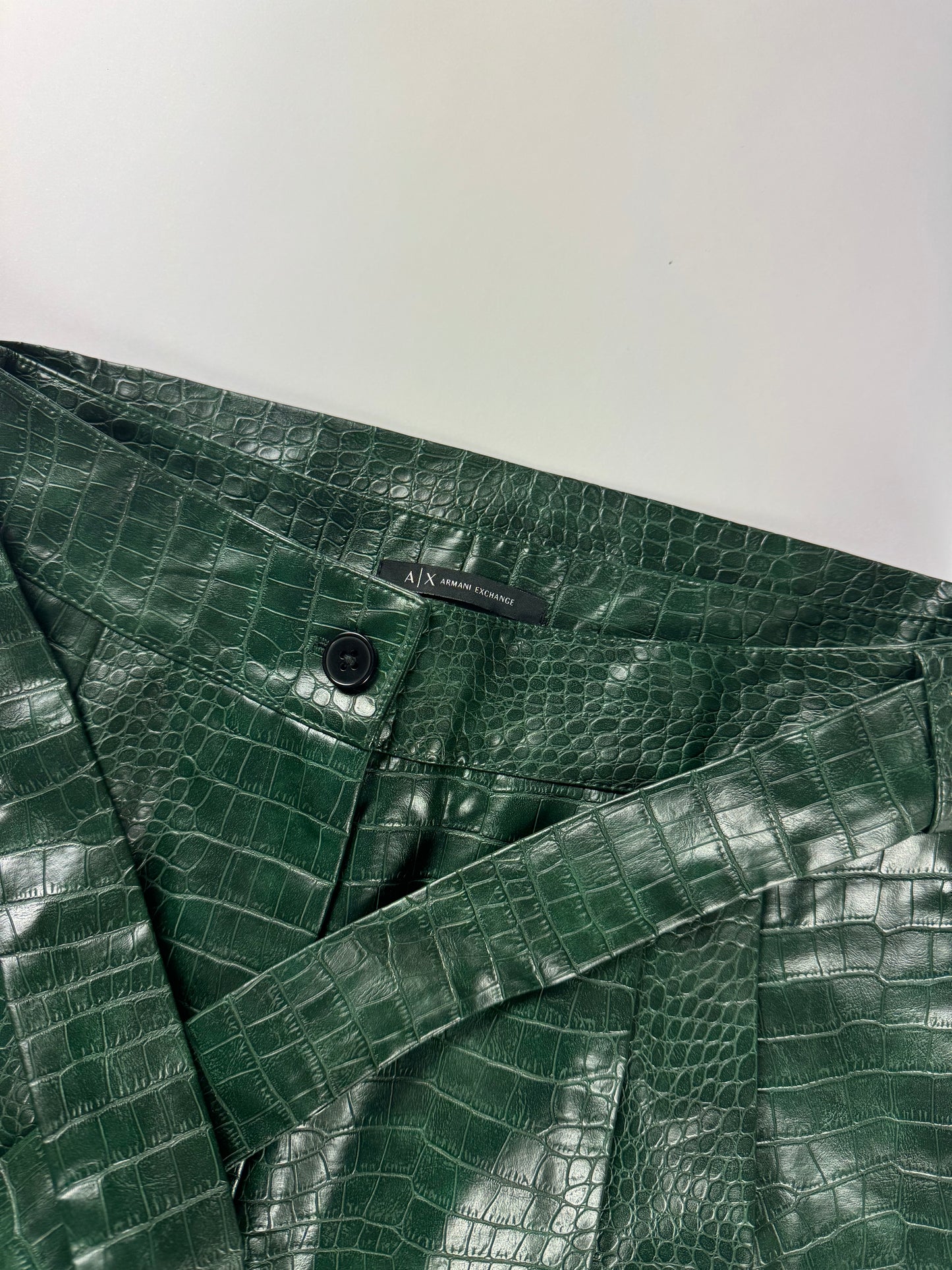 Armani Exchange Sample Crocodile Effect Belted Pants FW 2022 - S