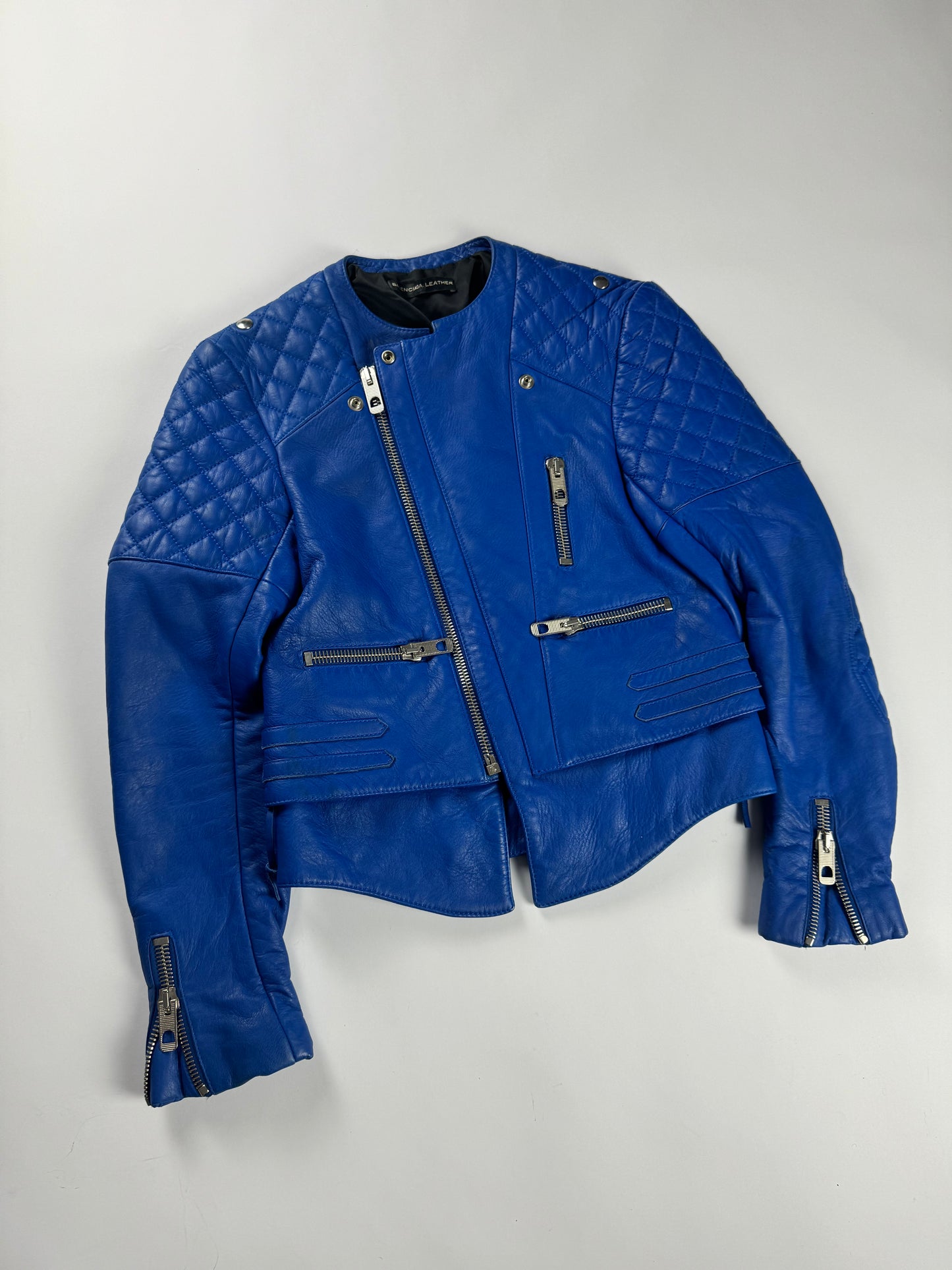Balenciaga Nicolas Ghesquière Perfecto Royal Blue Leather Cobalt Rider SS 2011 - XS