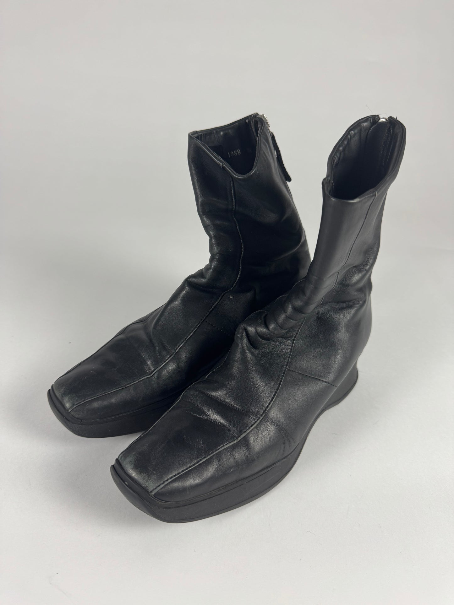 Prada Linea Rossa Aero Leather Platform Mid Boots FW 1999 - 39,5 IT/40,5 EU