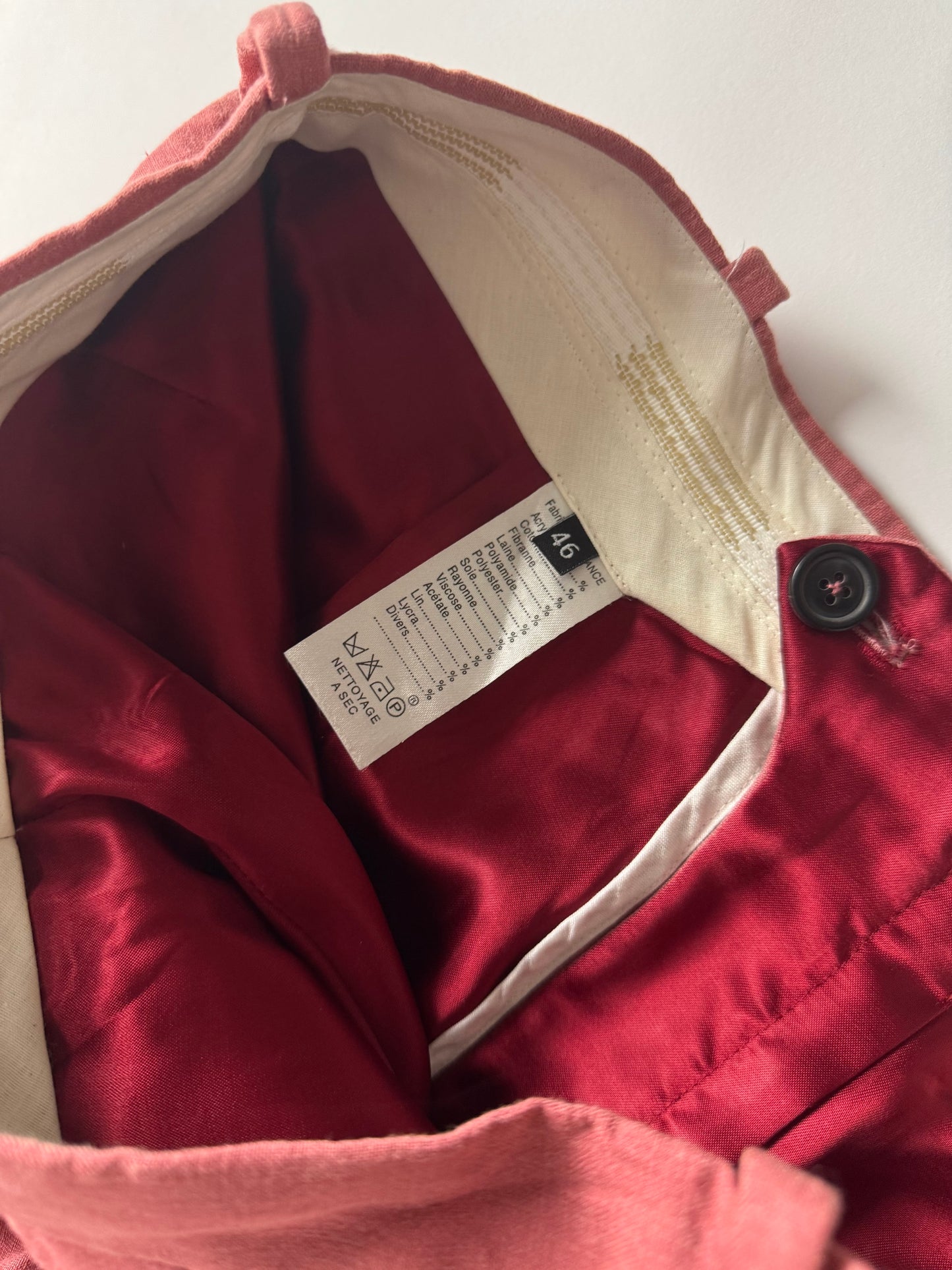 Y/Project Sample Pink Tailored Three Oblique Pocket Trousers SS 2018 - L