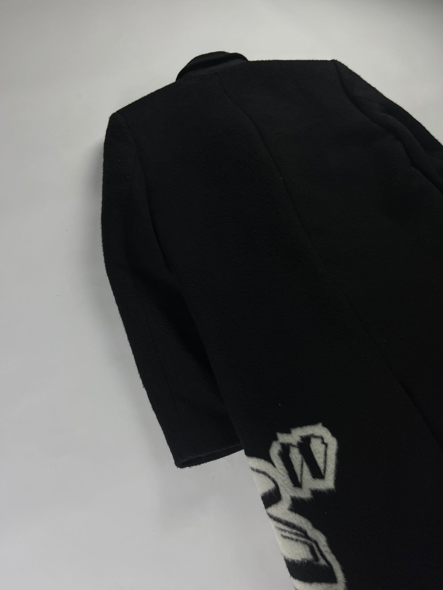 Off-White Intarsia Graffiti Logo Wool Coat SS 2023 - M