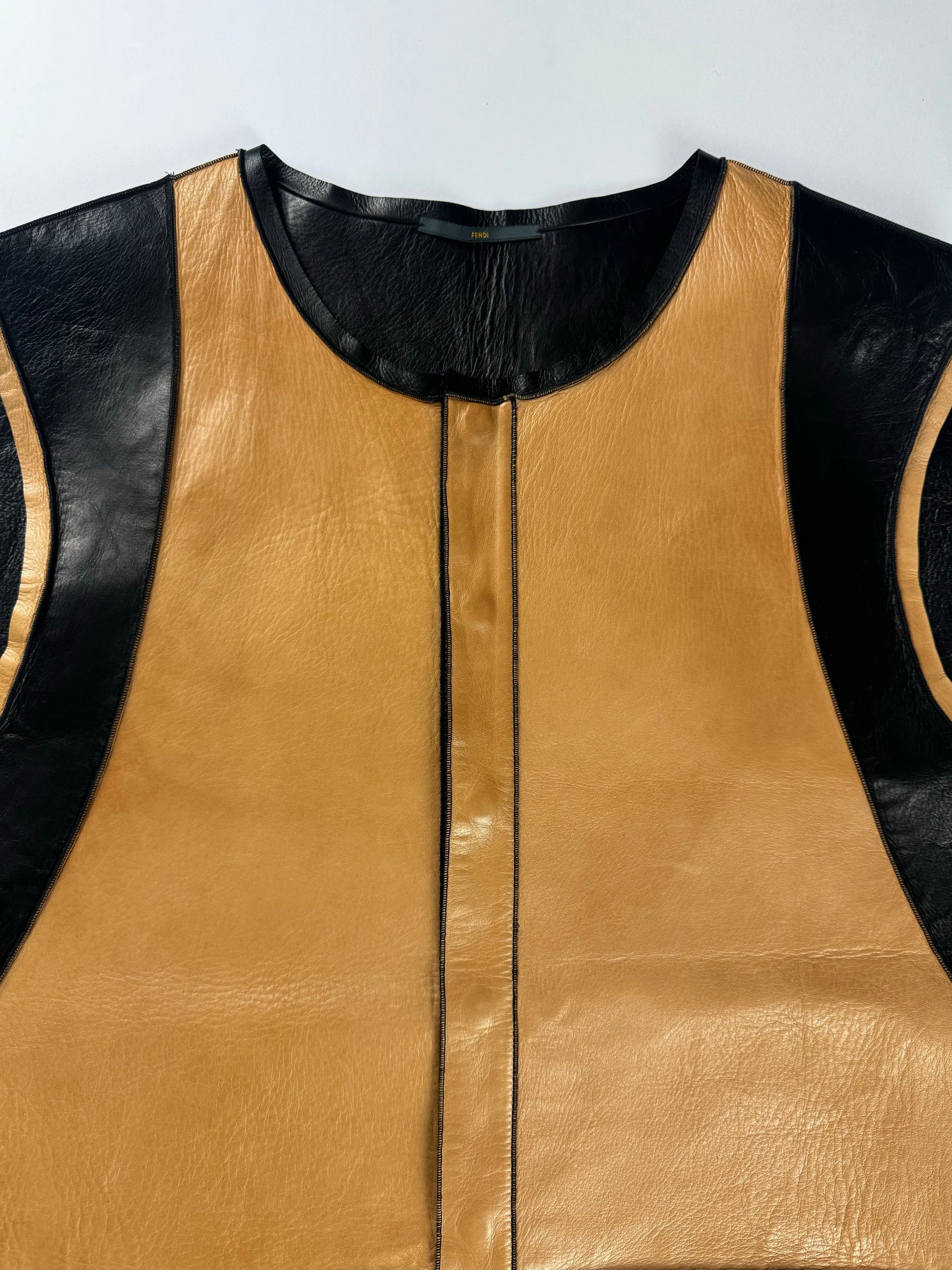 Fendi Sample Roma Racer Leather Layer Gilet SS 2013 - M
