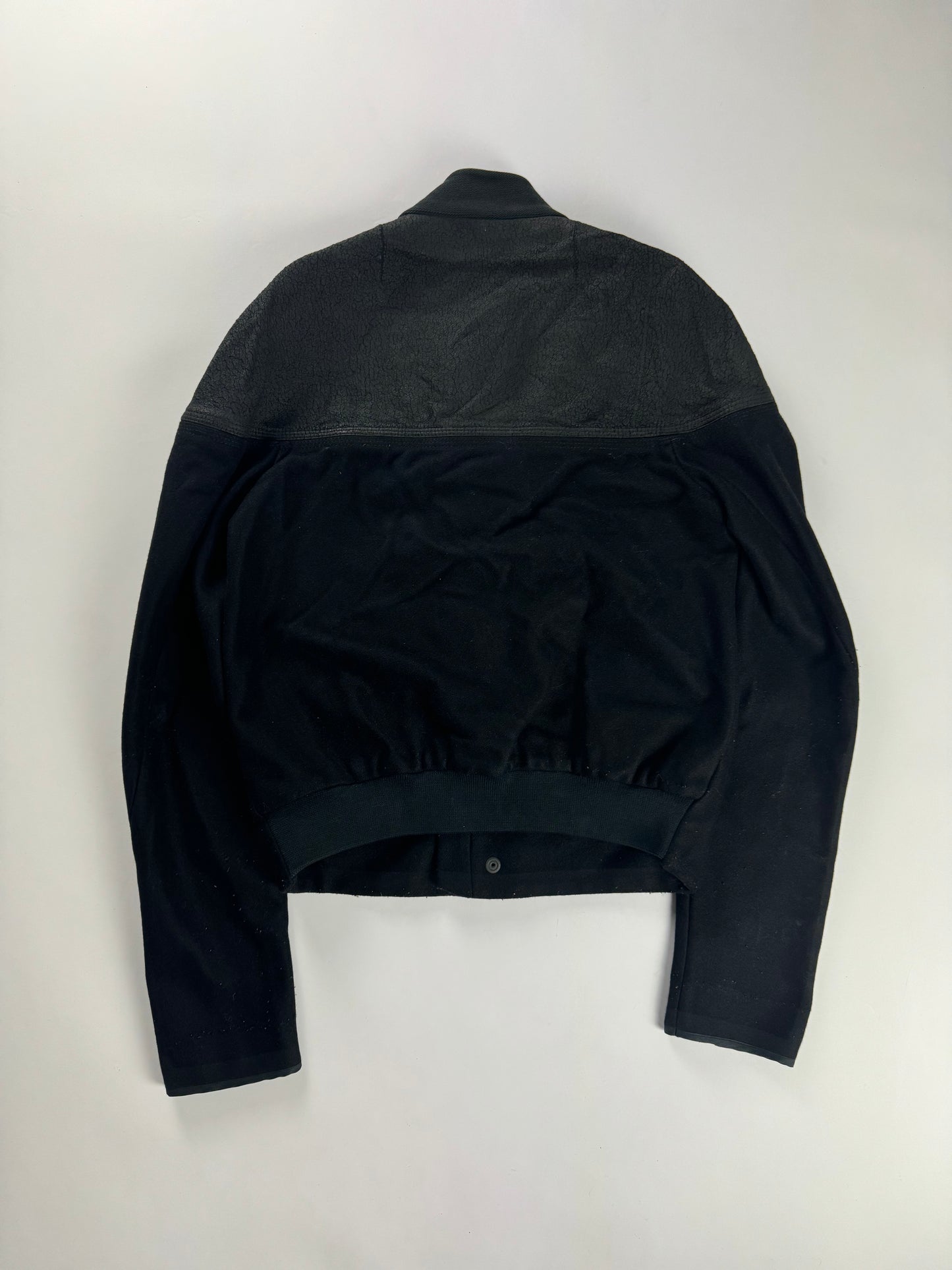 Balenciaga Sample Nicolas Ghesquière Crackled Leather Two Fabric Jacket 2010s - S