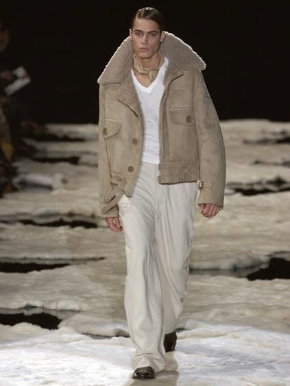 Gucci Tom Ford Suede Camel Shearling Jacket FW 2002 - XL
