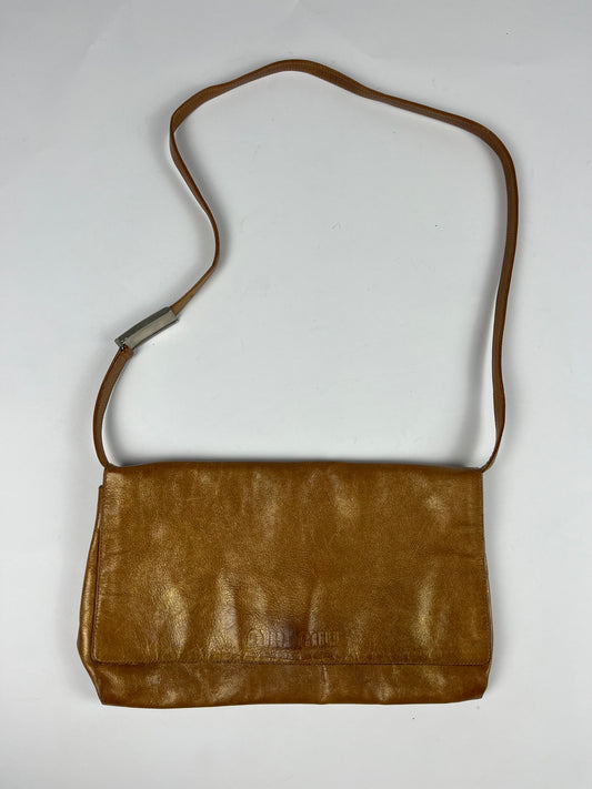 Miu Miu Camel Leather Shoulder Pocket Bag 1990s - OS