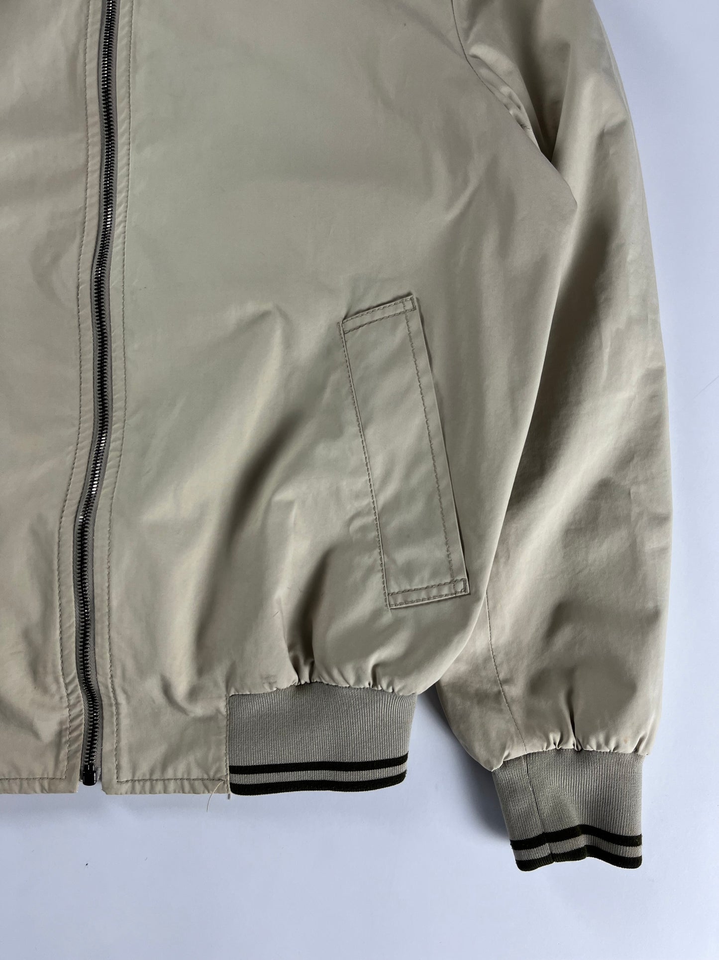 Prada Classic Cream Nylon Modern Bomber Jacket SS 2010 - L