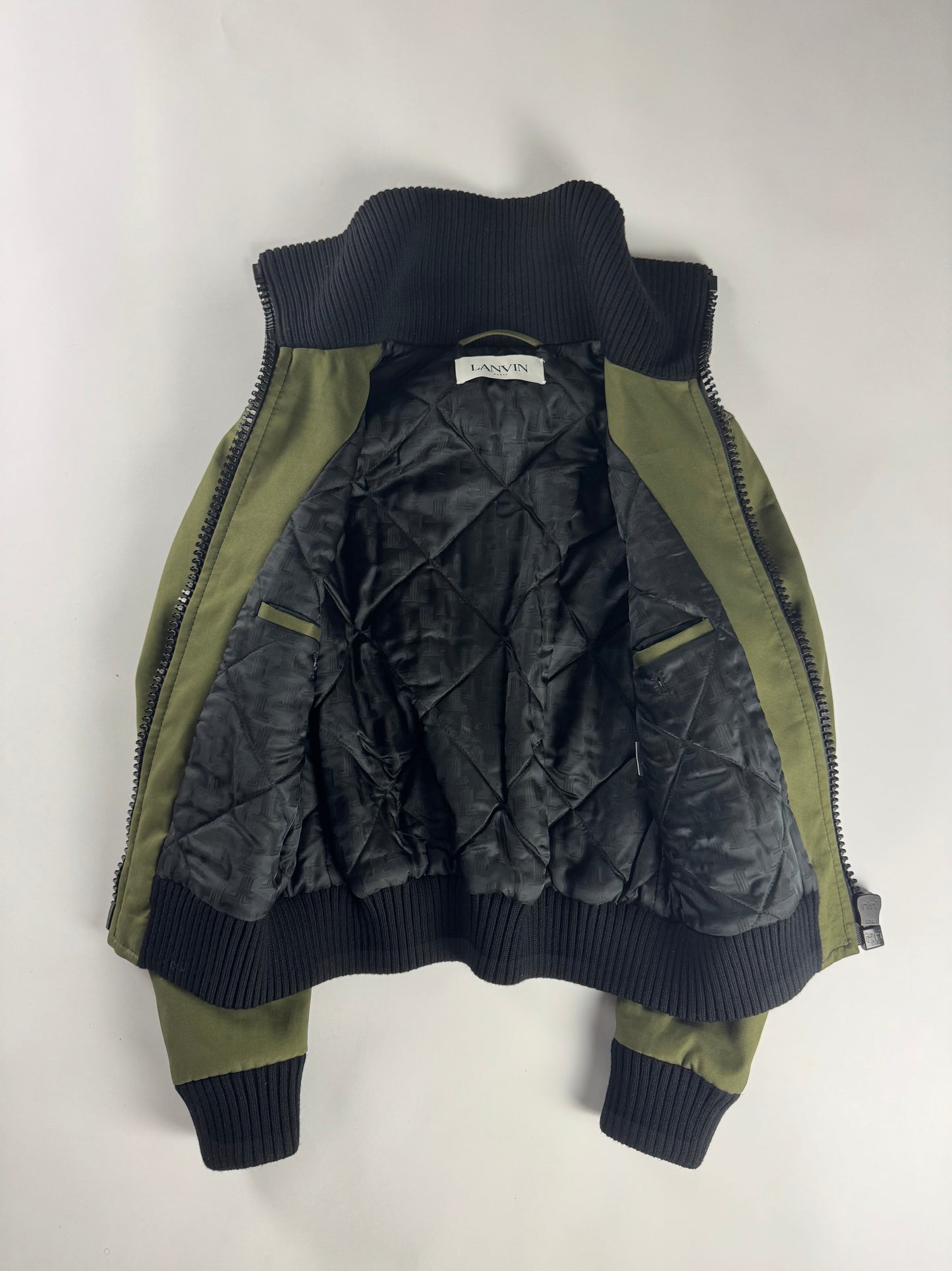 Lanvin Sample Oversize Zipper Green Bomber Jacket FW 2022 - S