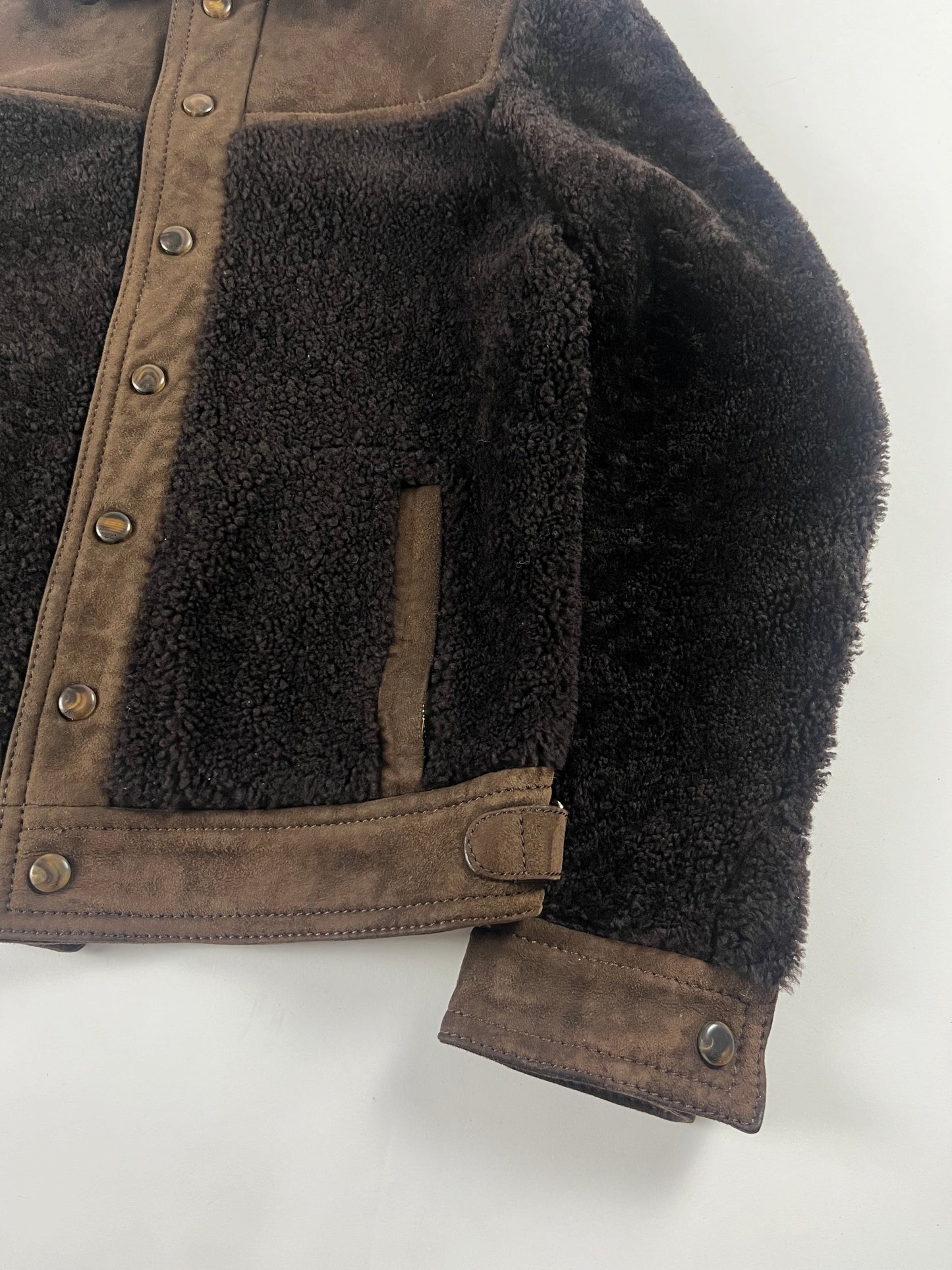 Gucci Dark Brown Shearling Wool Blend Jacket - M