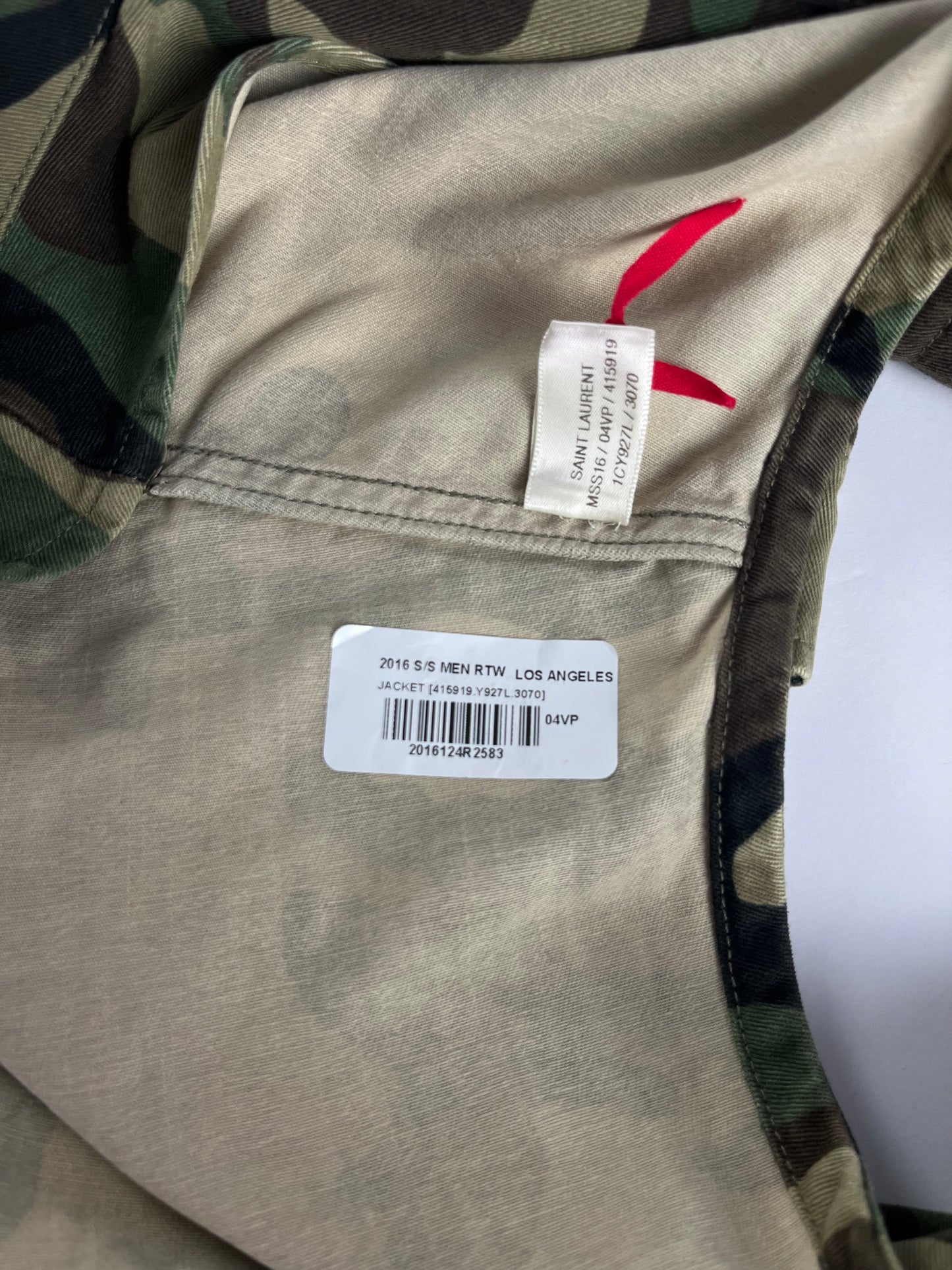Saint Laurent Sample Military Camo Vest SS 2016 - M