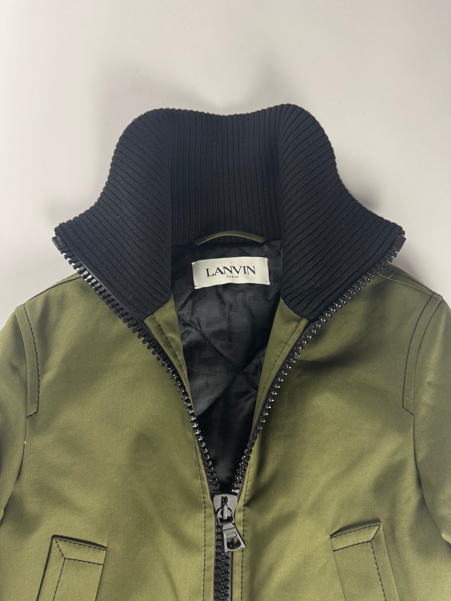Lanvin Sample Oversize Zipper Green Bomber Jacket FW 2022 - S