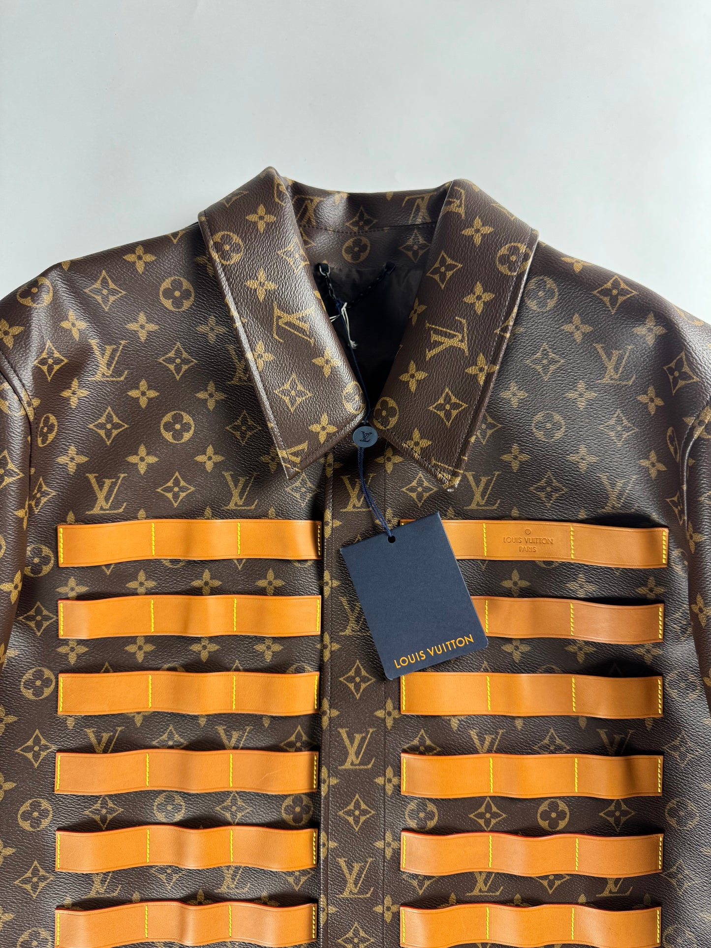 Louis Vuitton Nigo LV toile Monogram Military Leather Jacket Resort 2022 - L