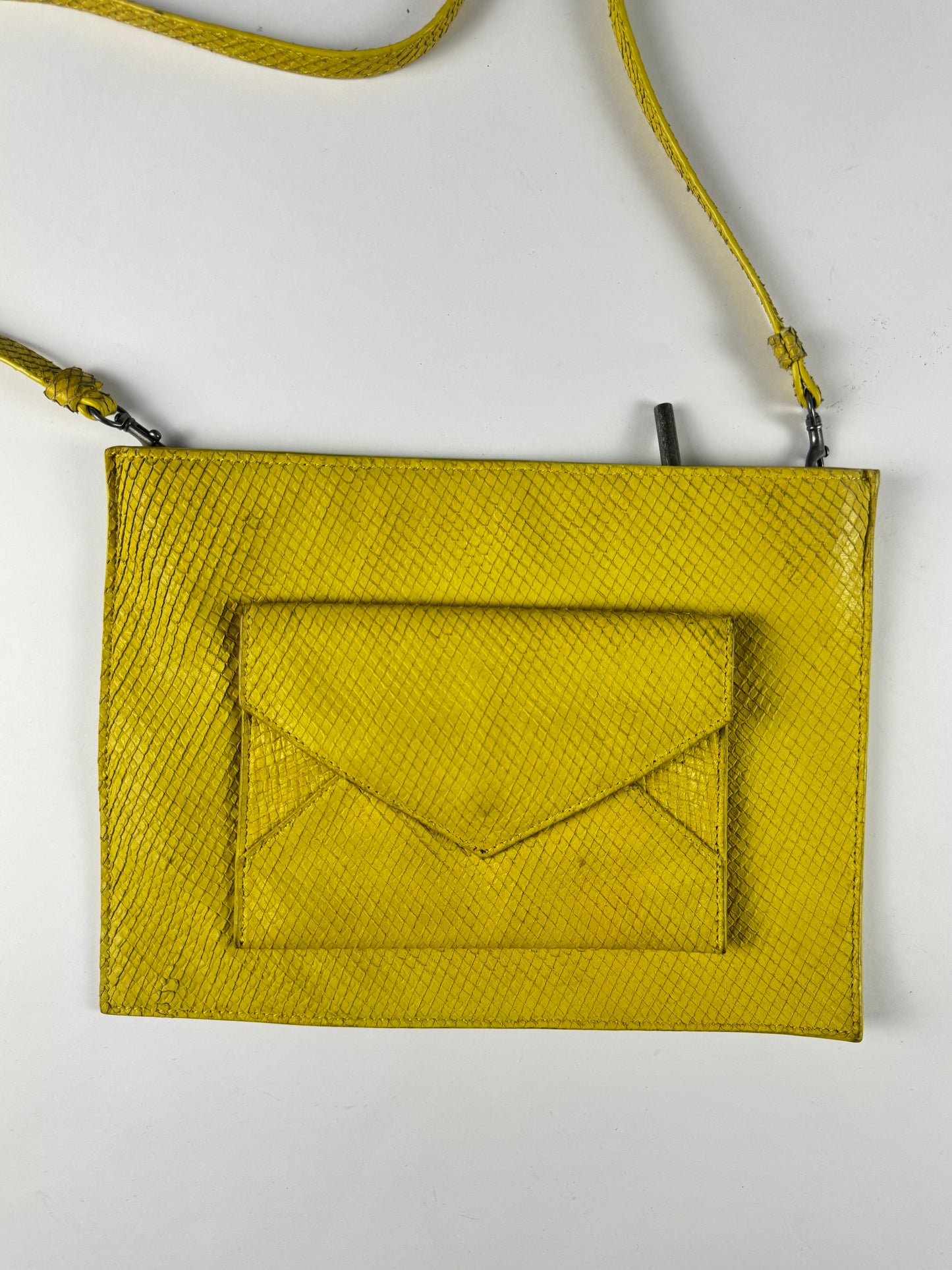 Helmut Lang Sample Shoulder Enveloppe Pocket Snakeskin Bag - OS