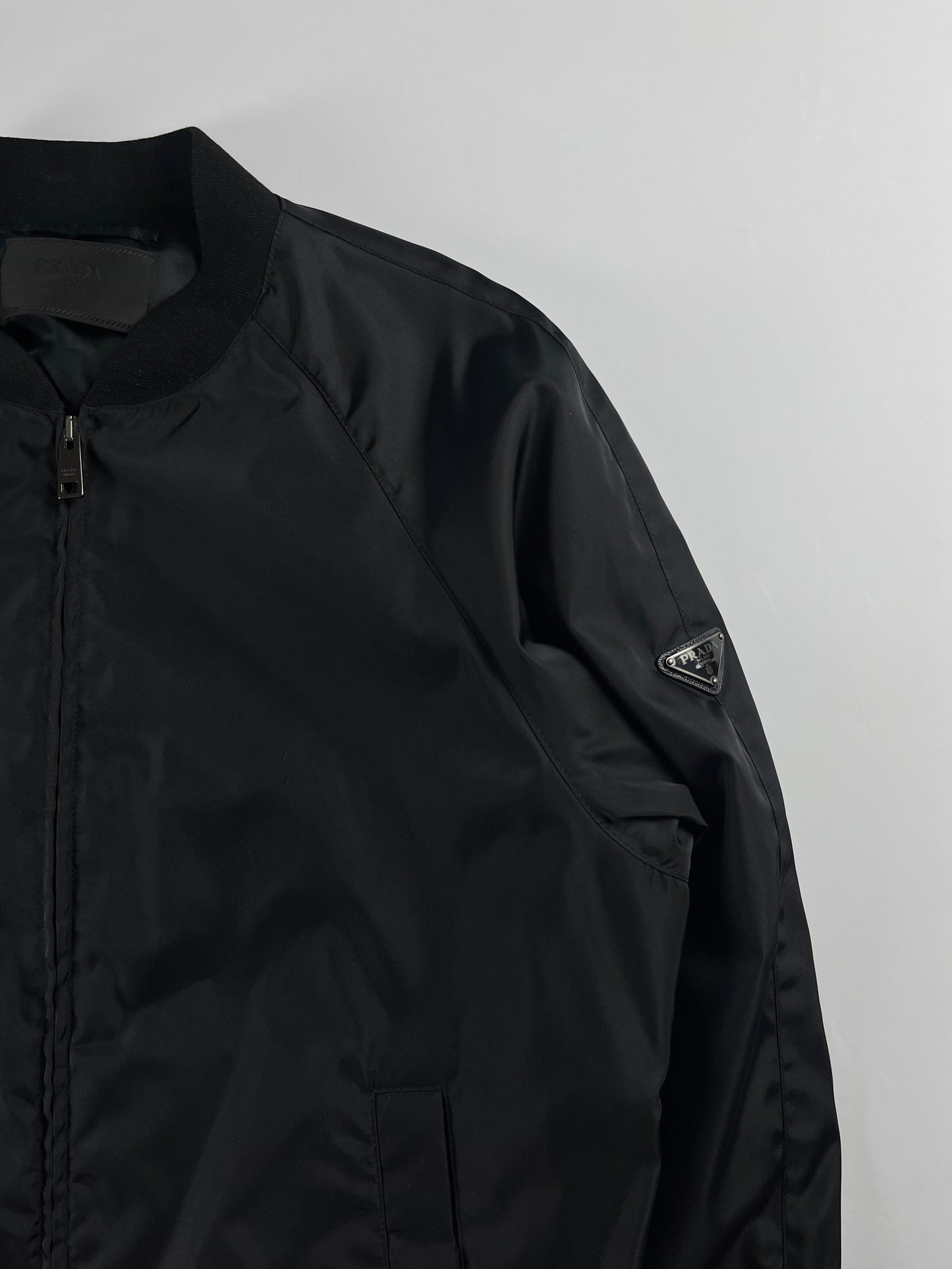 Prada Triangle Logo Nylon Bomber Jacket FW 2018 - XL