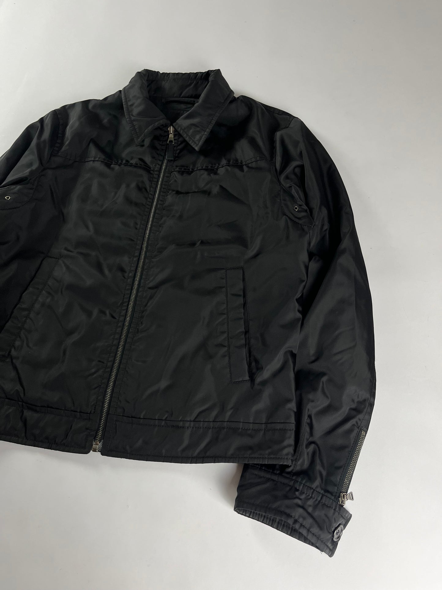 Prada Essential Black Work Trucker Jacket 2000s - L