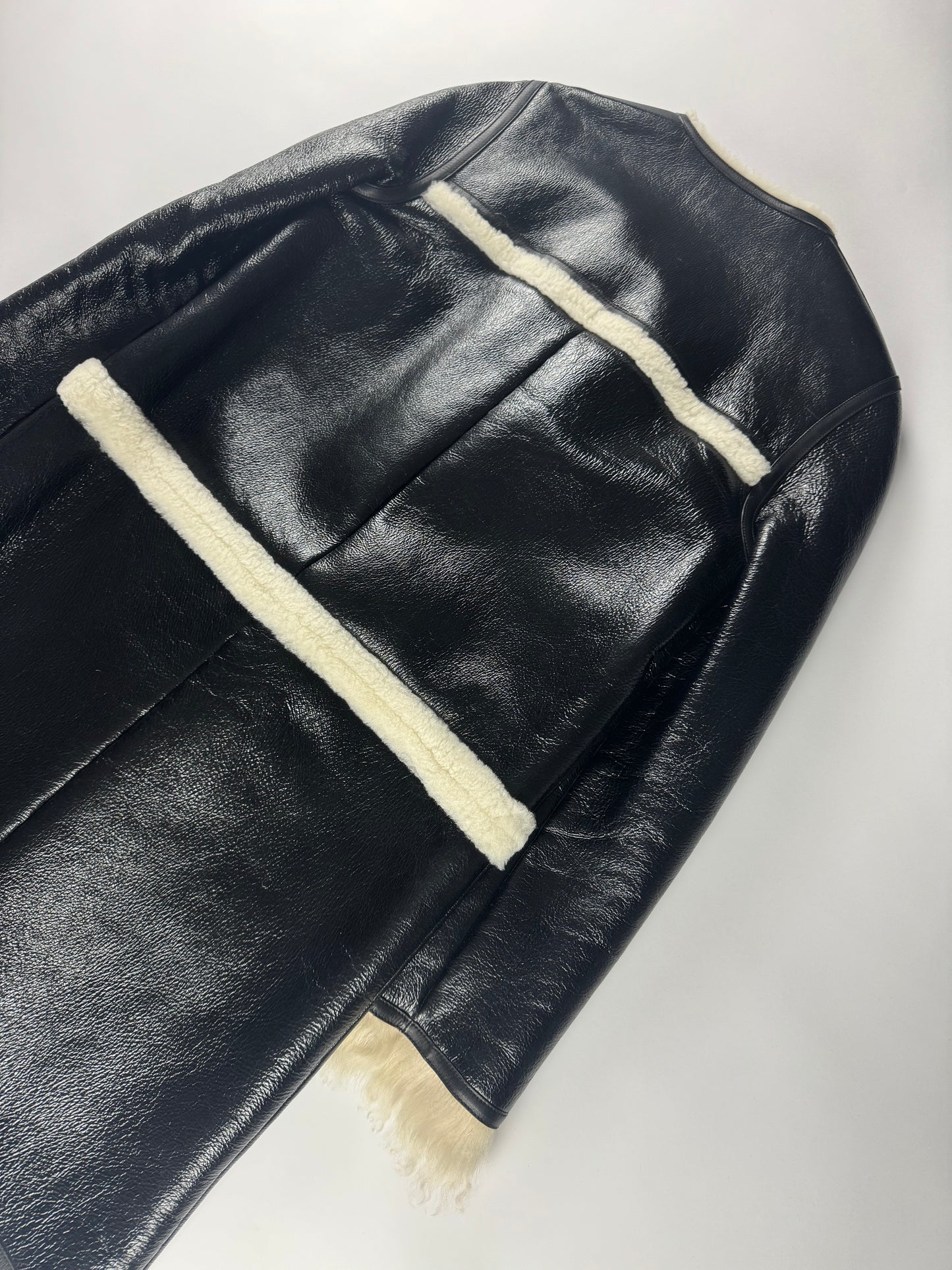 Louis Vuitton Nicolas Ghesquière Shearling Fur Trimmed Coat FW 2015 - S