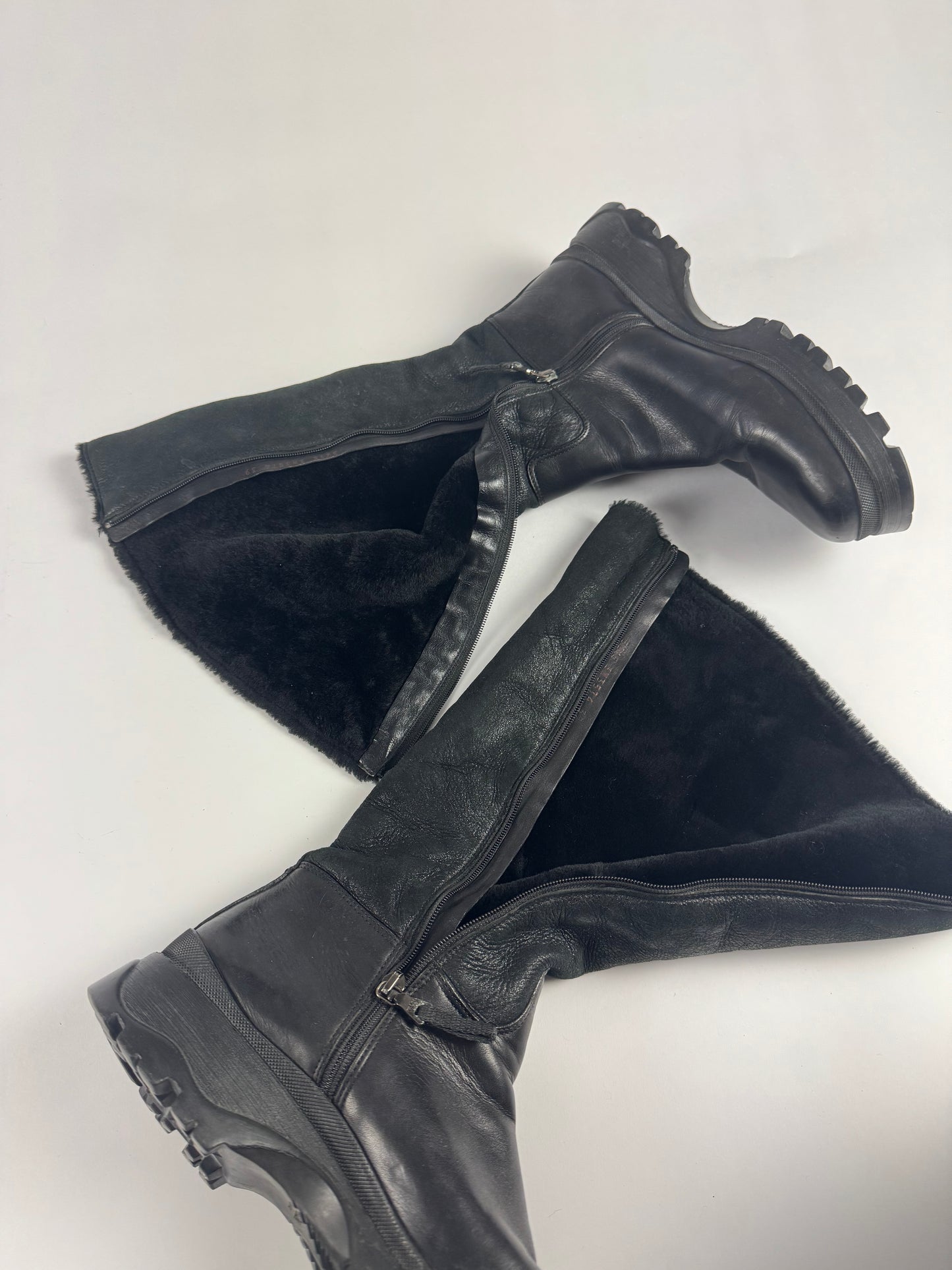 Prada Premium Shearling Combats Boots FW 2003 - 39 IT/40 EU