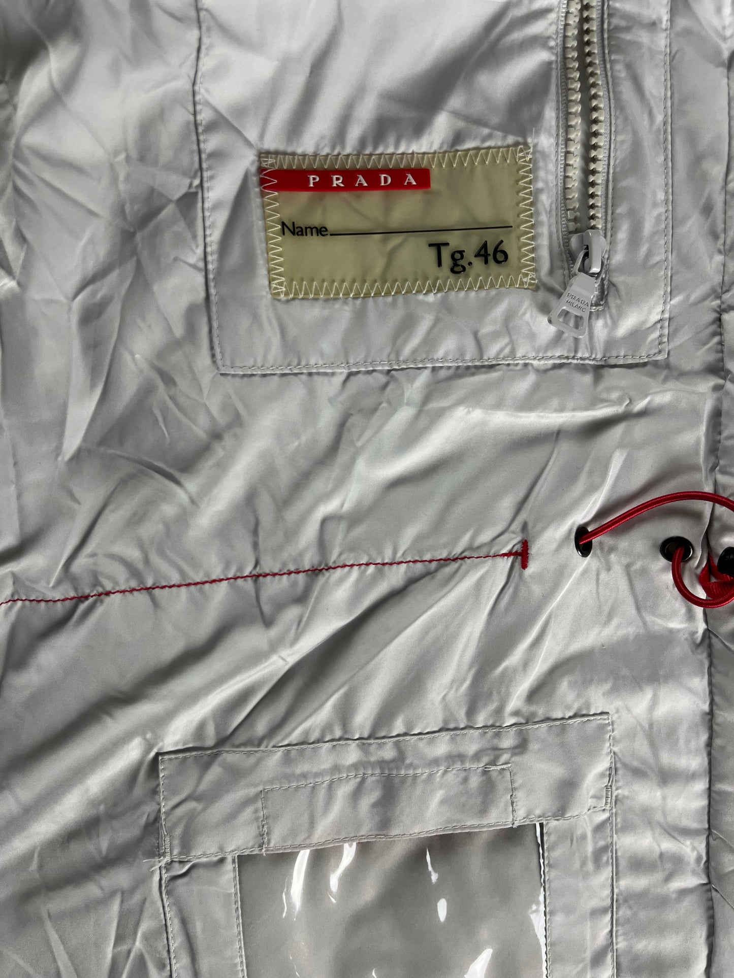 Prada Linea Rossa White Puffer Gilet 2000s - M