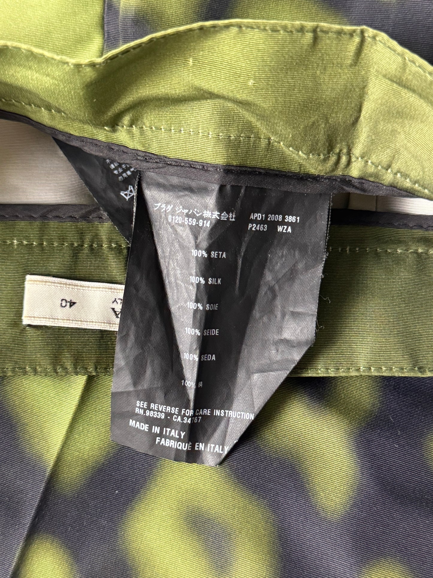 Prada Green Gradient Printed Shift Tailored Pants Resort 2009 - S