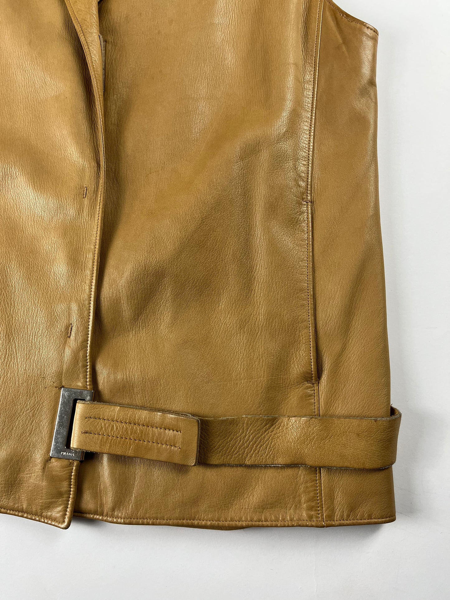 Prada Camel Leather Strapped Vest FW 1999 - S