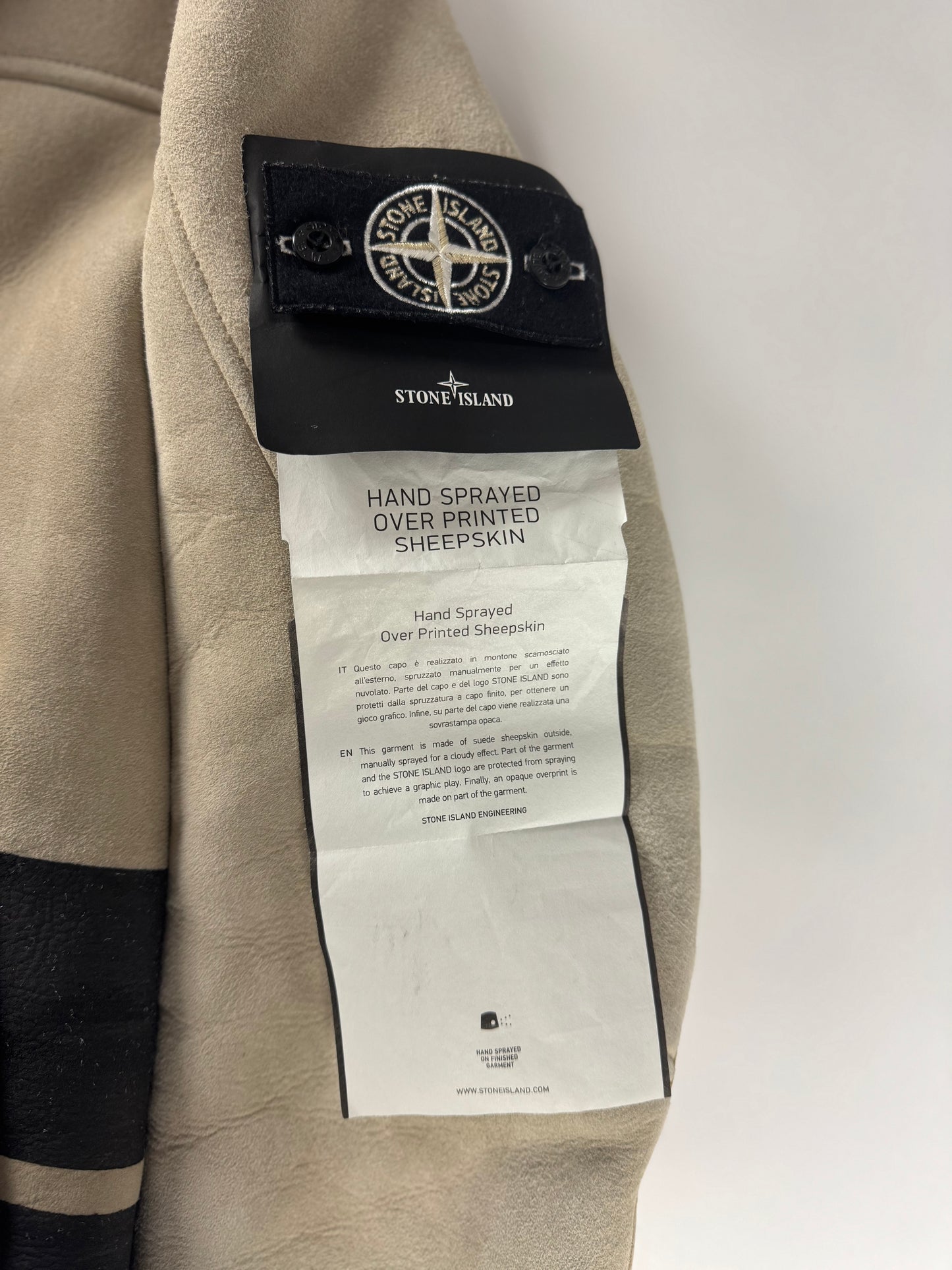 Stone Island Hand Sprayed Shearling Leather Jacket FW 2020 - M