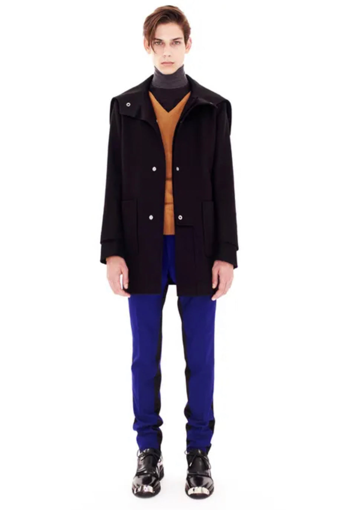 Balenciaga Leather Trimmed Multi-Zip Camel Coat FW 2011 - L