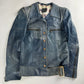 Fendi Blue Leather Belted Jacket 1990s - S