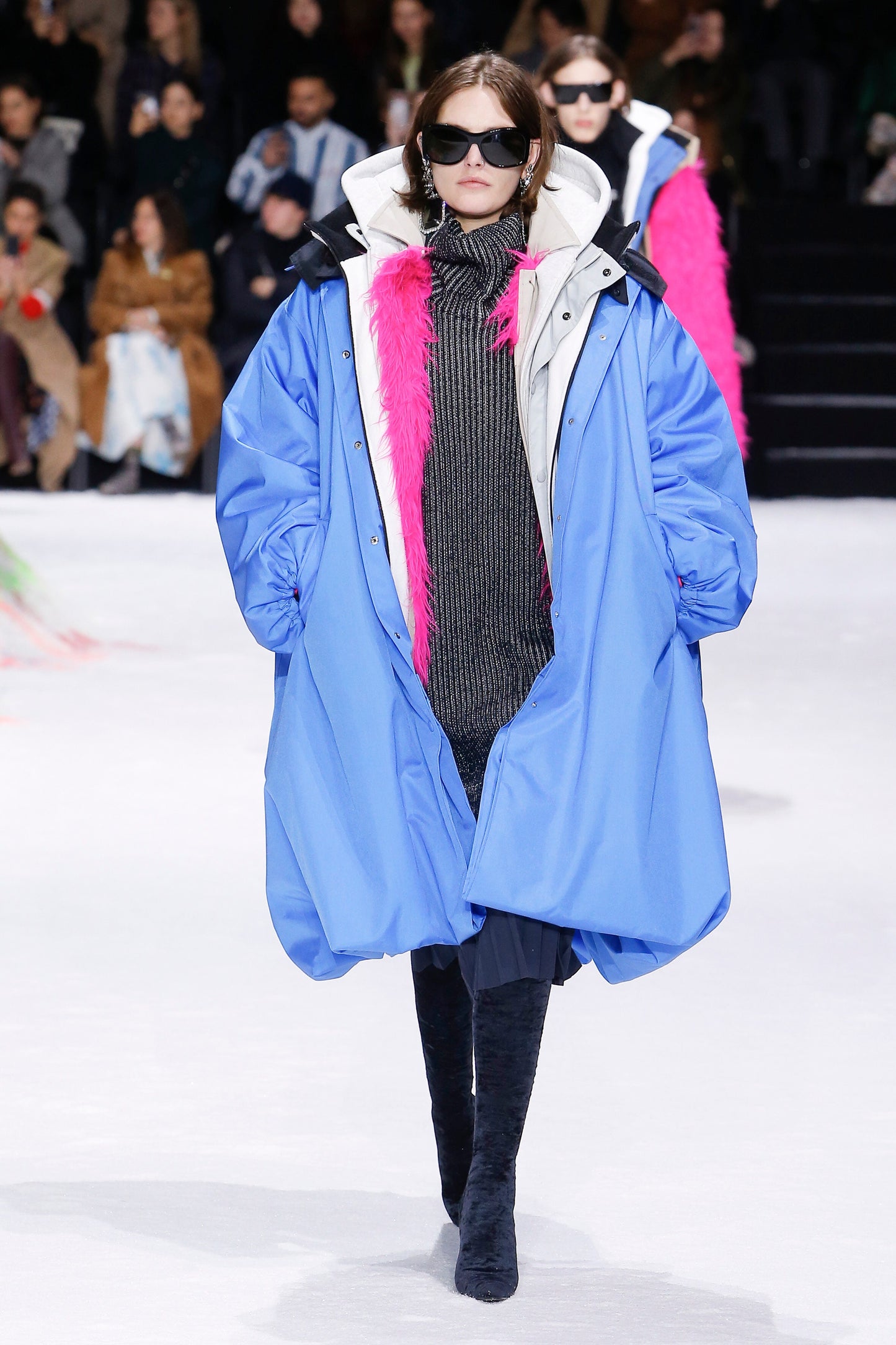 Balenciaga Electric Blue Oversize Shirt Balloon Overcoat FW 2018 - M