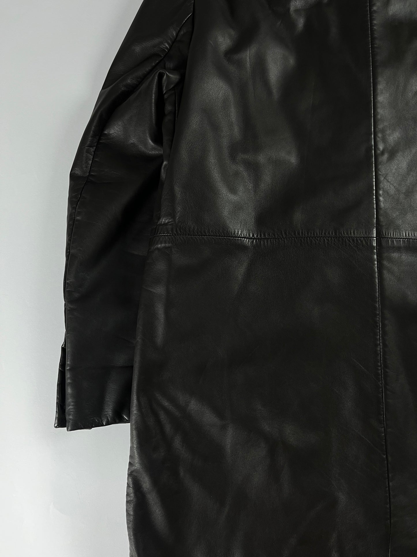 Prada Belted Premium Leather Long Jacket FW 1999 - L