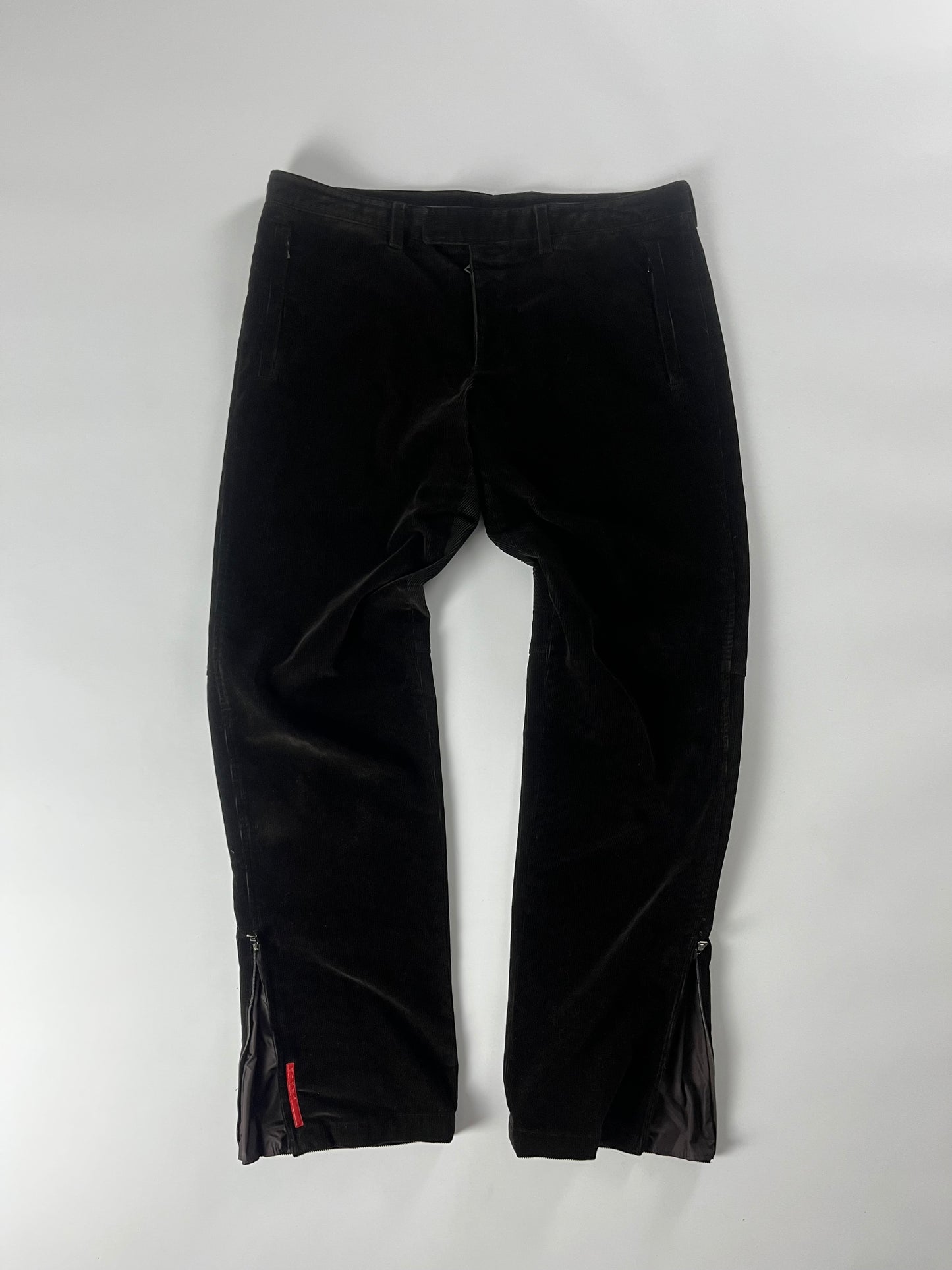 Prada Black Corduroy Flare Pants FW 1999 - L