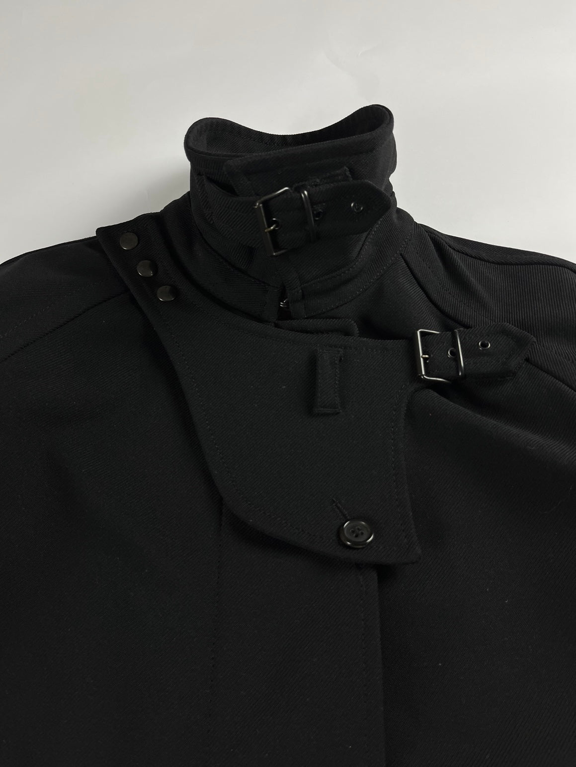 Prada Black Belted Collar Coat FW 1999 - M