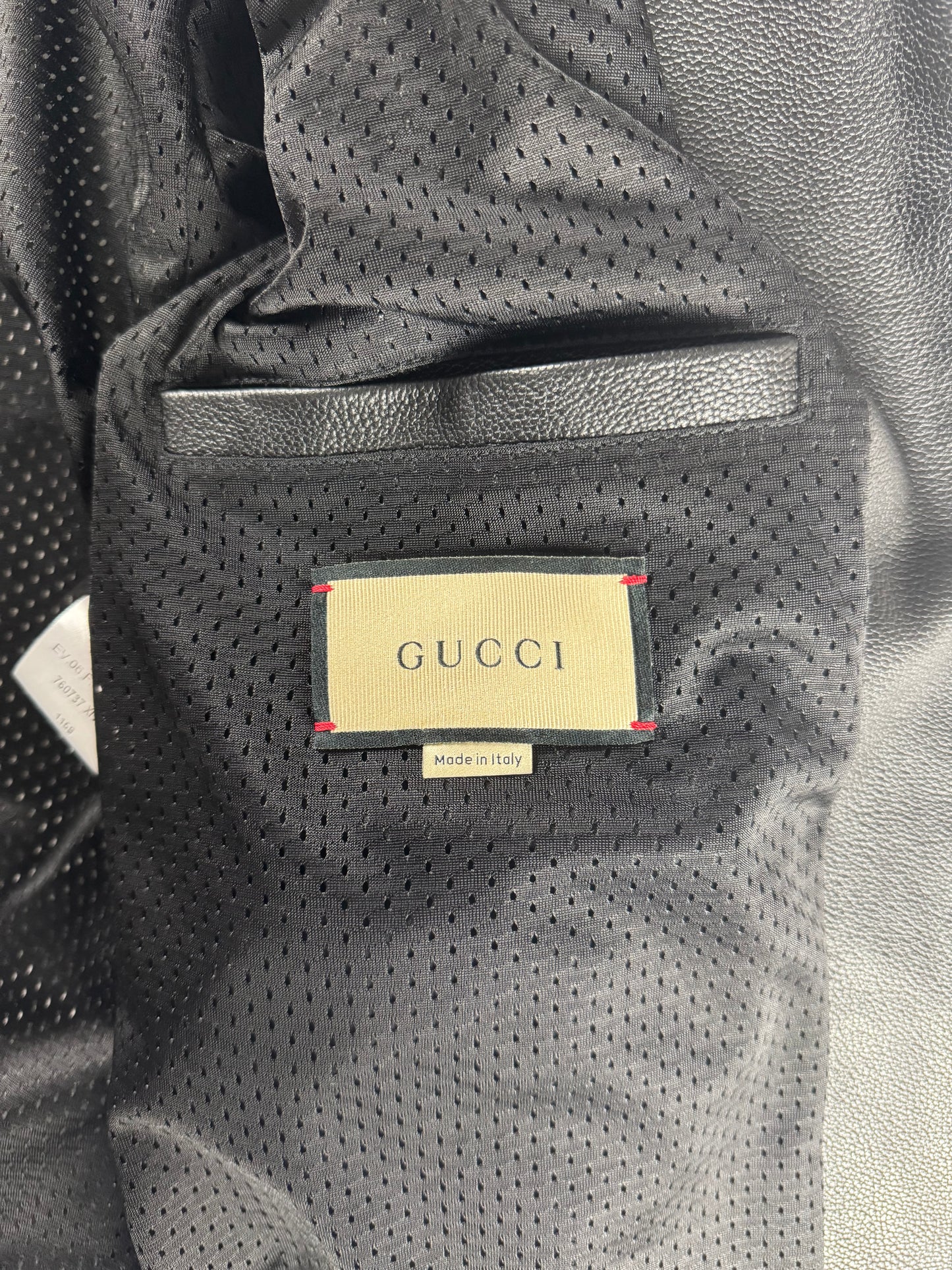 Gucci Sample Alexandro Michele Elbows & Shoulders Strong Pads Leather Biker Jacket FW 2023 - M