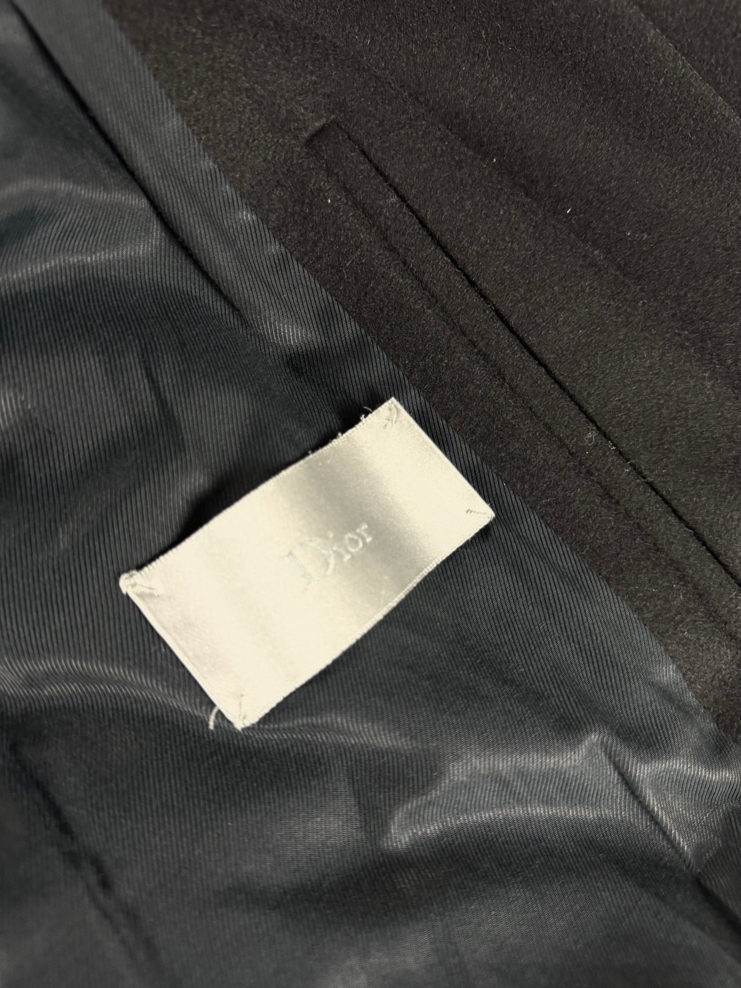 Dior Dark Clean Grey Wool Blend Minimalist Side Closing Coat FW 2011 - L