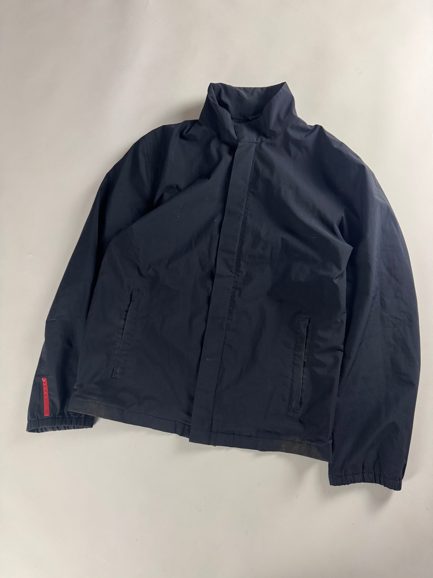 Prada Linea Rossa Navy Nylon Convertible Hoodie Jacket FW 1999 - L