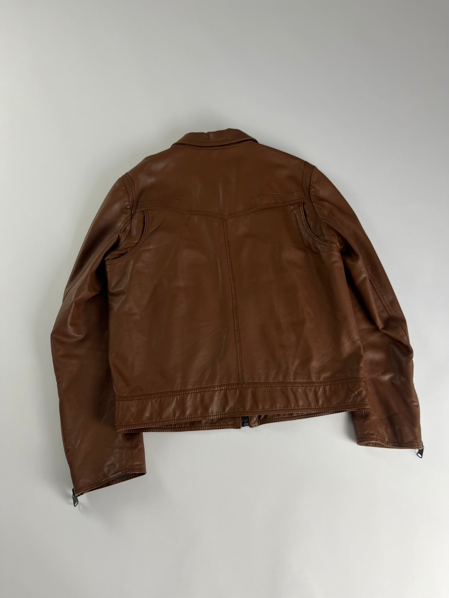 Dior Homme T-Pocket Brown Leather Jacket FW 2005 - L