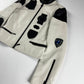 Louis Vuitton Sample White Leather Black Multi Patch Logo Badge Racer Jacket FW 2017 - S
