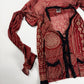 Jean Paul Gaultier Paisley Native Tribal Tattoo Oriental Mesh Blouse Top 1990s - L