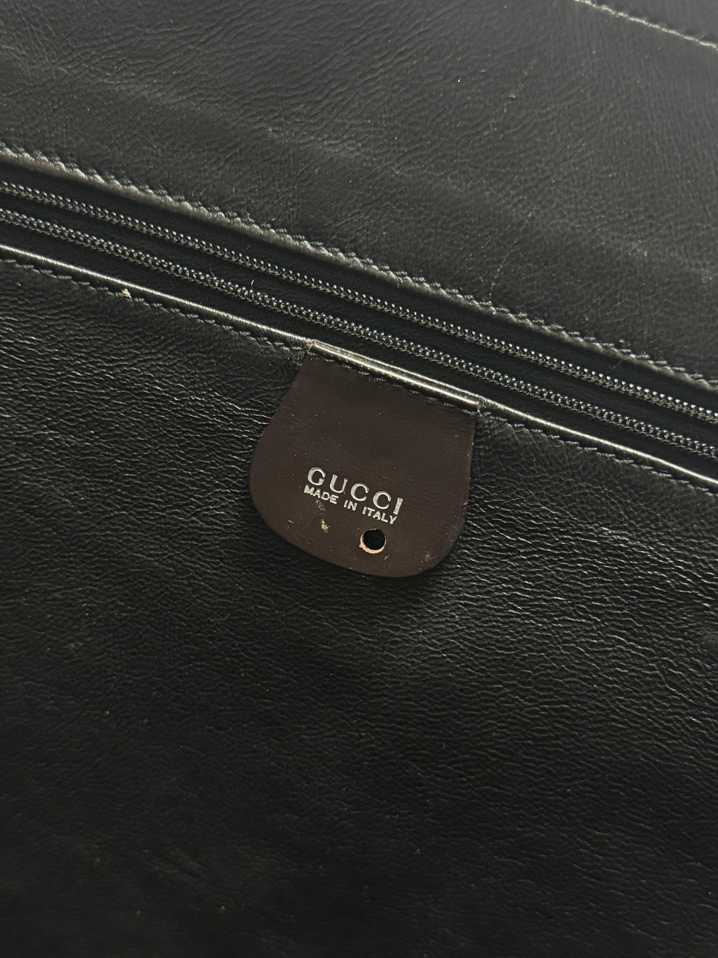 Gucci Tom Ford Brown Crocodile Cut Pattern Pony Hair Shoulder Bag FW 1996 - OS