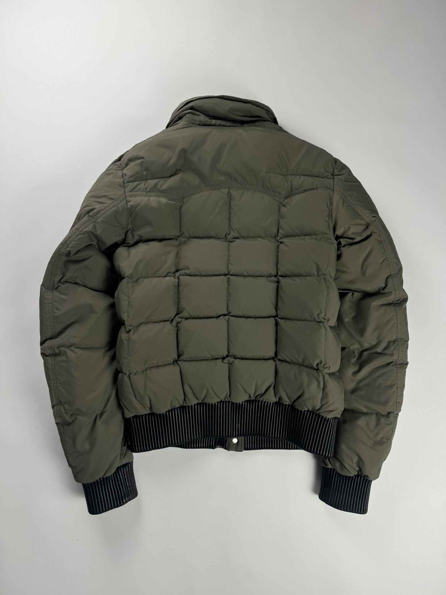 Dior Homme Sample "In The Morning" Hedi Slimane Leather Rib Puffer Jacket FW 2005 - M