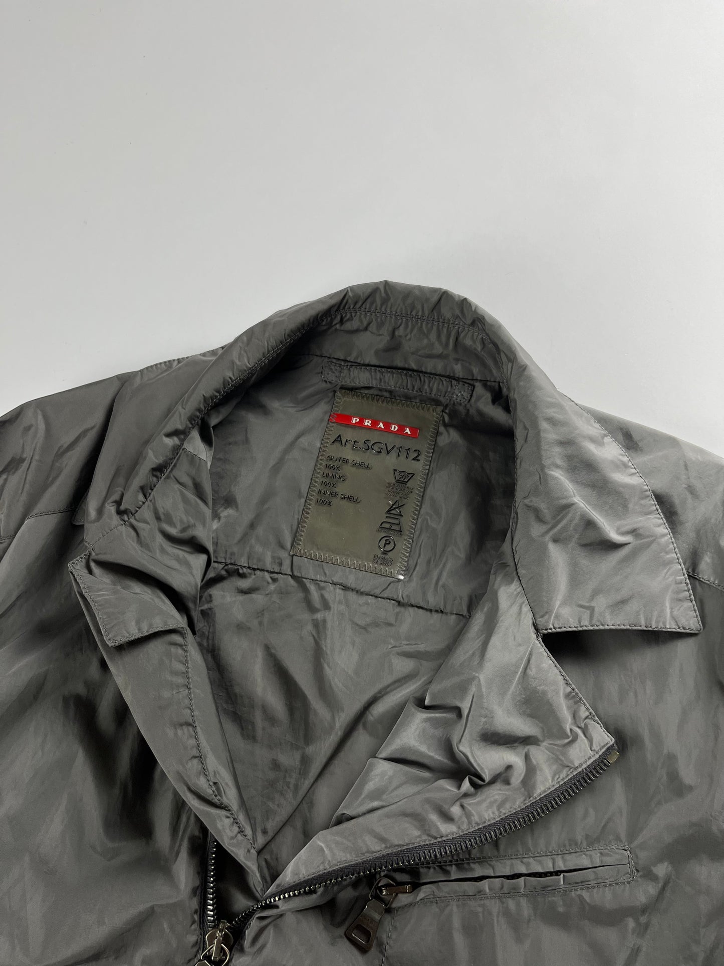 Prada Asymmetrical Zipper Nylon Metal jacket - M