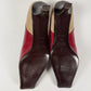 Prada Tricolor Colorblock Leather Kitten Heel Pumps Black Red Taupe Pointed Toe 2000s - 38,5 IT/39 EU