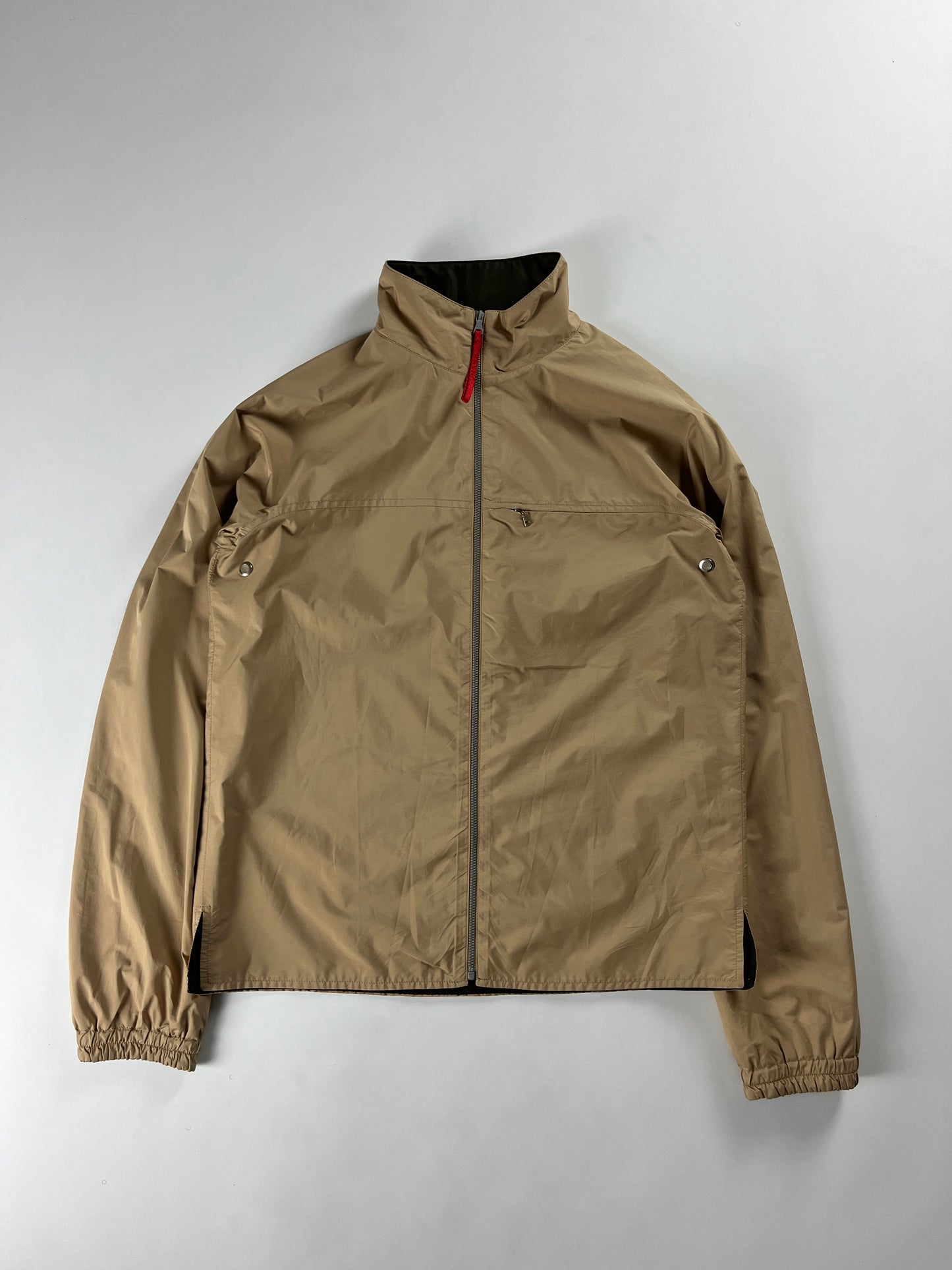 Prada Camel Zip Up Nylon Shell Jacket SS 2000 - M