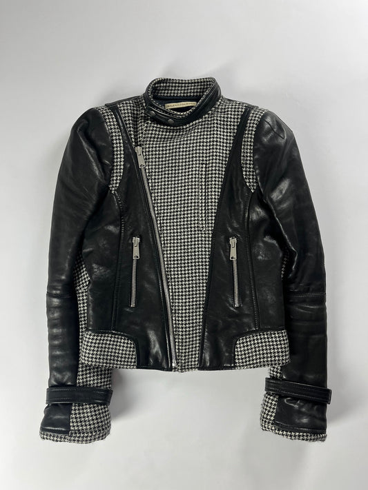 Balenciaga Leather Sleeves Peplum Jacket FW 2002 - S
