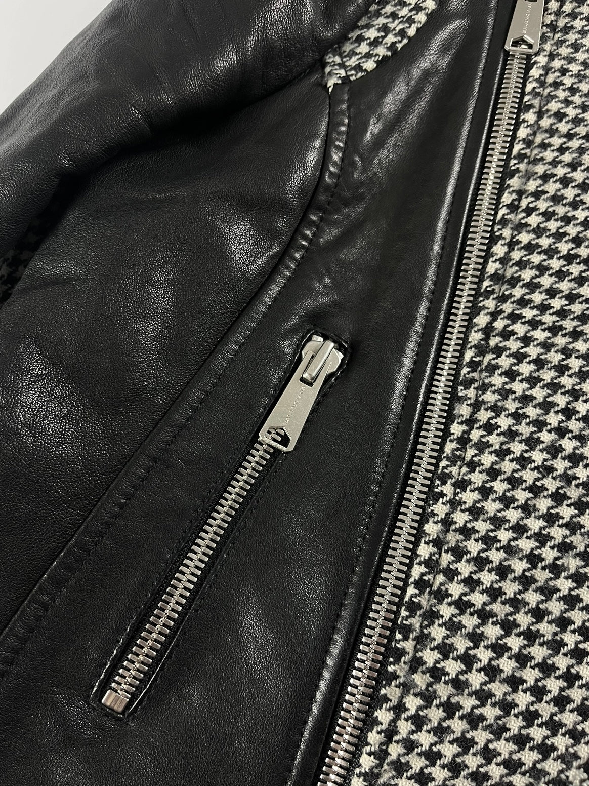 Balenciaga Leather Sleeves Peplum Jacket FW 2002 - S
