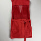 Kenzo Red Cotton Multi Pocket Utility Cargo Mesh Panel Zip Front Dress - S