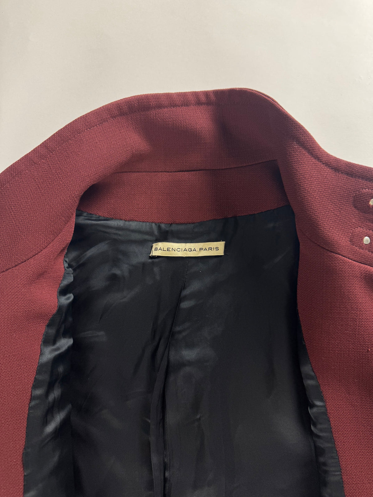 Balenciaga Virgin Wool Burgundy Officer Coat FW 2012 - S
