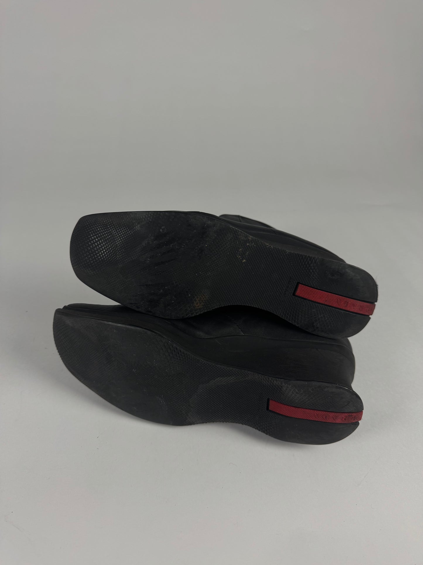 Prada Linea Rossa Aero Leather Platform Mid Boots FW 1999 - 39,5 IT/40,5 EU